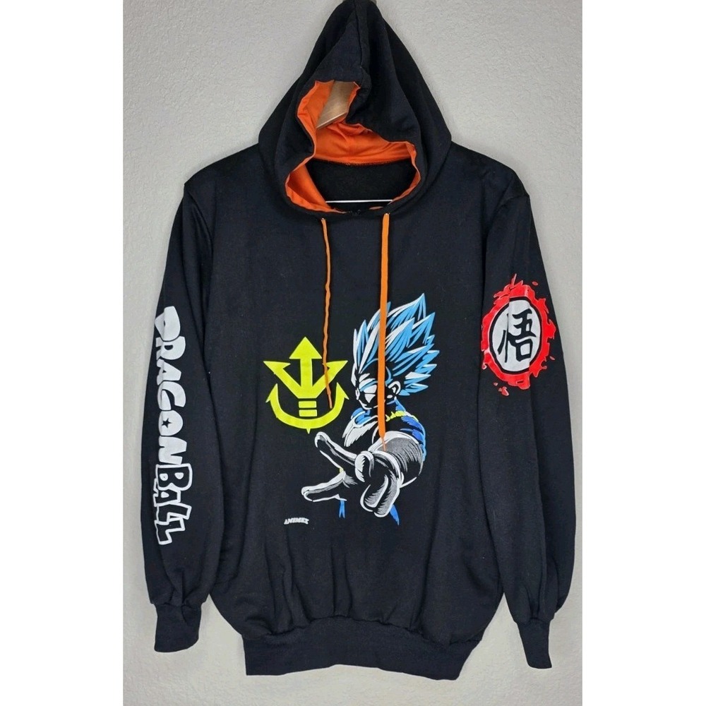 Dragon Ball Black Graphic Fleece Pullover Hoodie Men L